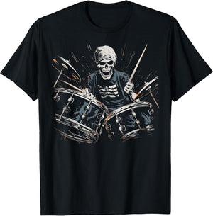Skeleton Drummer Guy Rock and Roll Band Rock On Drum Kit