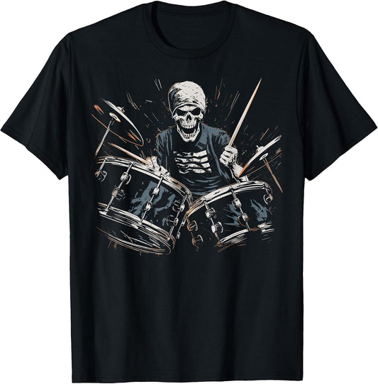 Skeleton Drummer Guy Rock and Roll Band Rock On Drum Kit