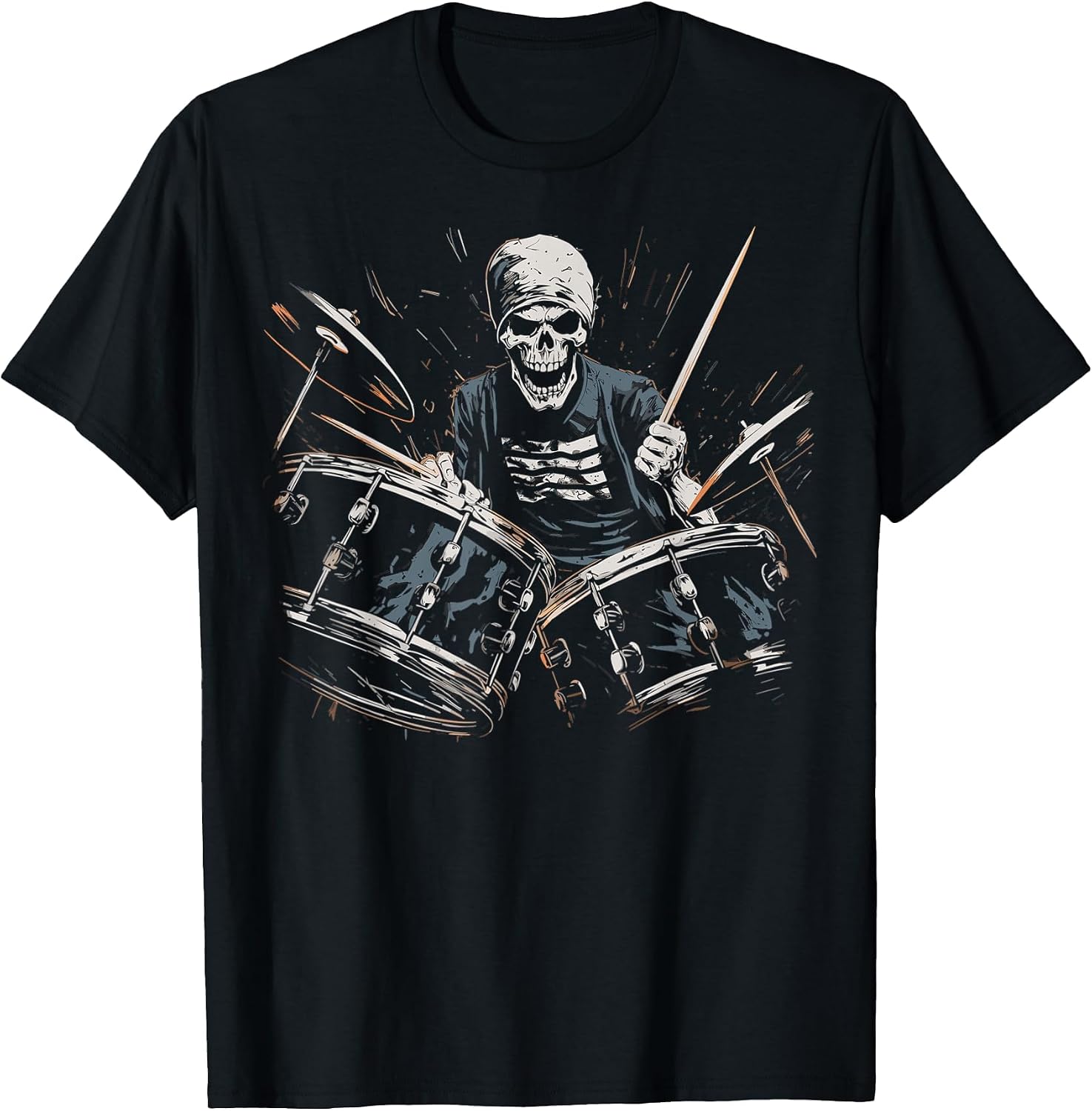 Skeleton Drummer Guy Rock and Roll Band Rock On Drum Kit