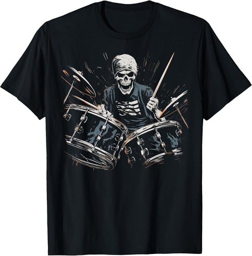Skeleton Drummer Guy Rock and Roll Band Rock On Drum Kit