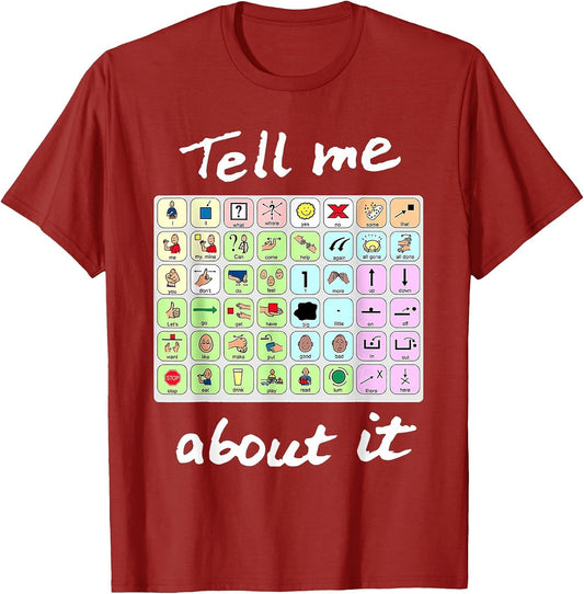 Funny Tell Me About It Speech Pathology AAC Sped Teacher