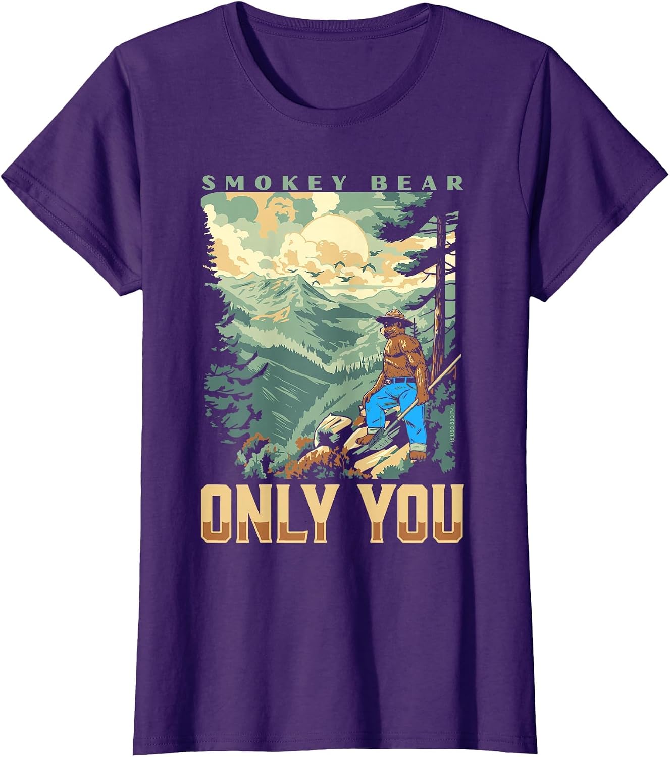 Smokey Bear Only You Vintage WPA Style Mountains Art Scene