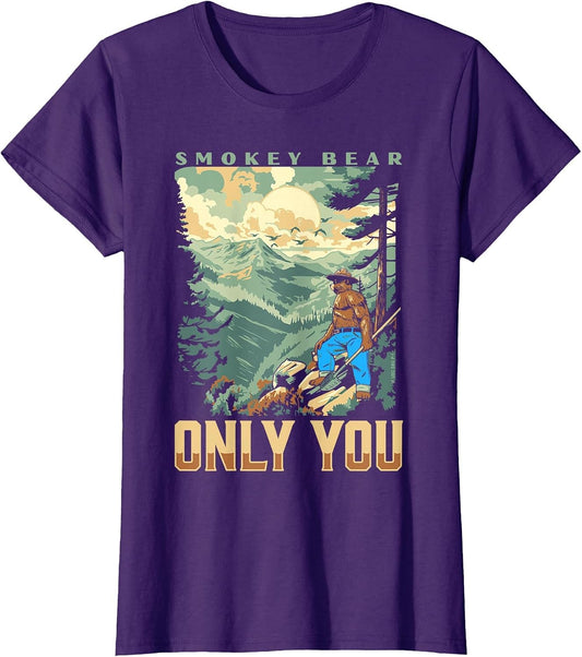 Smokey Bear Only You Vintage WPA Style Mountains Art Scene