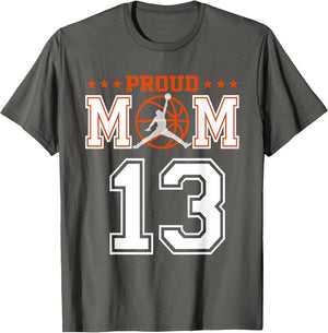 Custom Number 13 Proud Basketball Mom Personalized Sport Lov