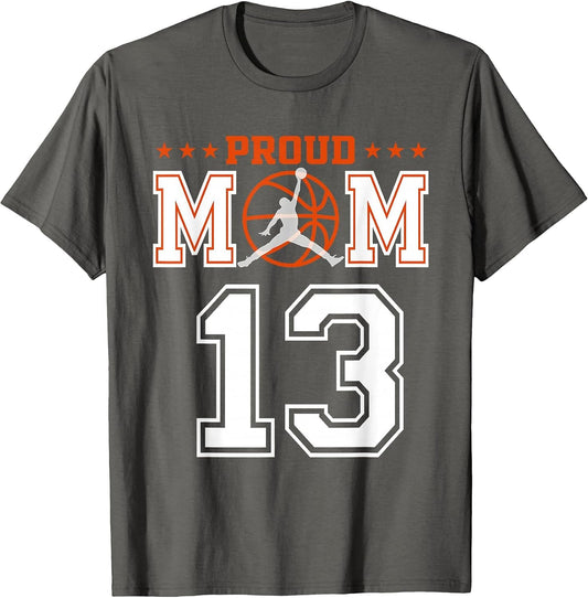Custom Number 13 Proud Basketball Mom Personalized Sport Lov