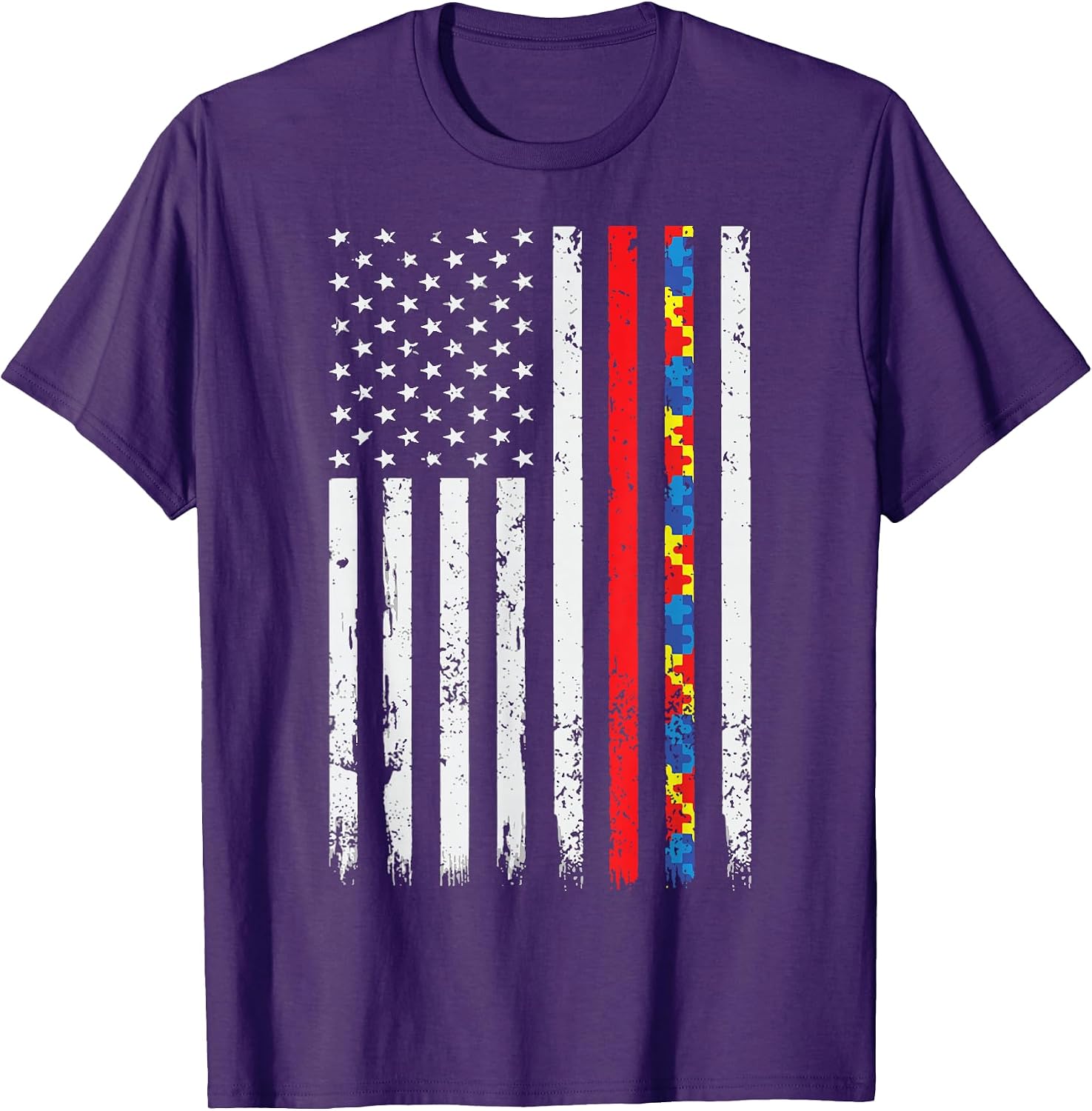 Thin Red Line Firefighter Support Autism Awareness 4th July