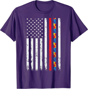 Thin Red Line Firefighter Support Autism Awareness 4th July