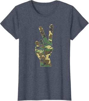 Camo Peace Sign Symbol Camouflage Women Adults