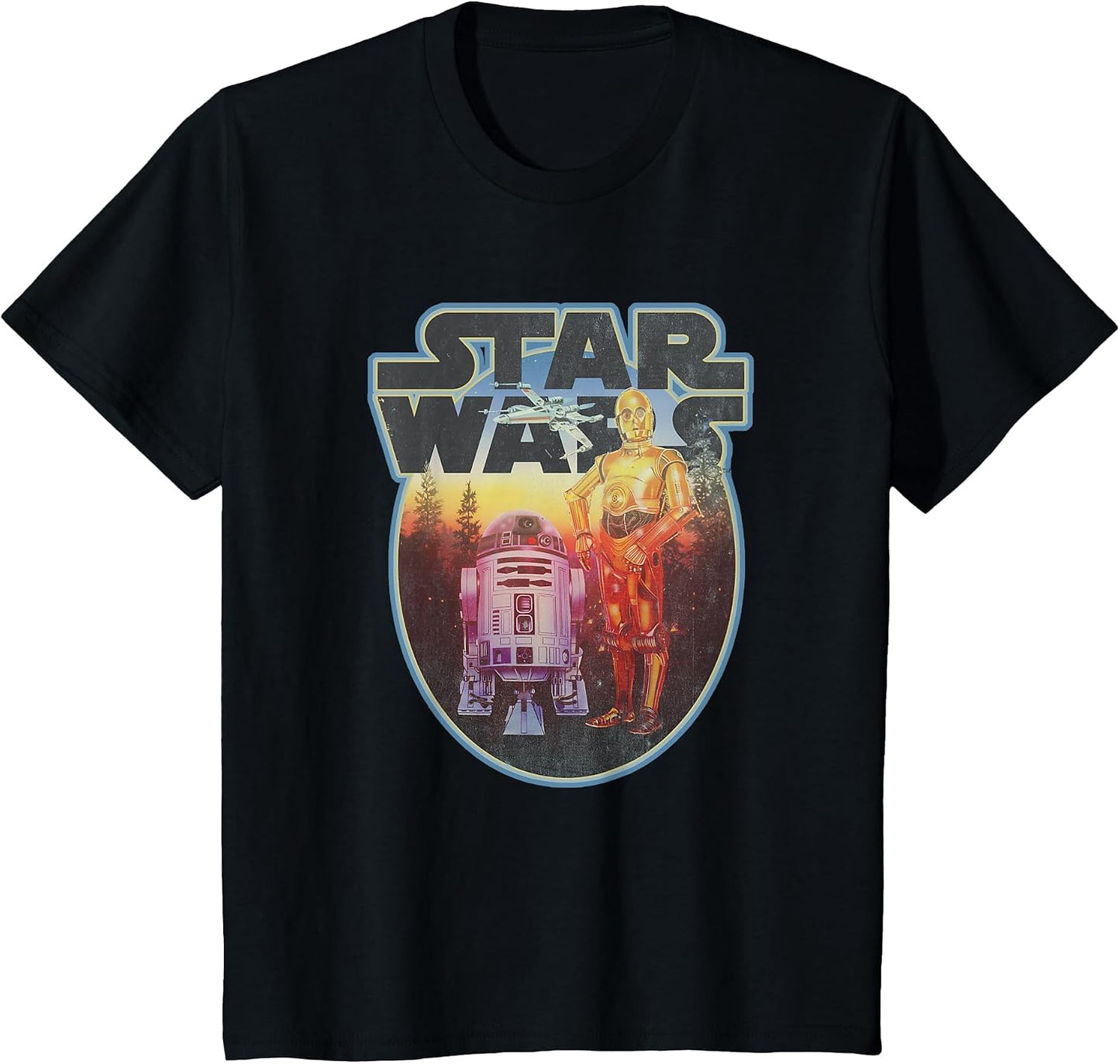 Star Wars Classic R2-D2 & C-3PO Forest Background Vintage
