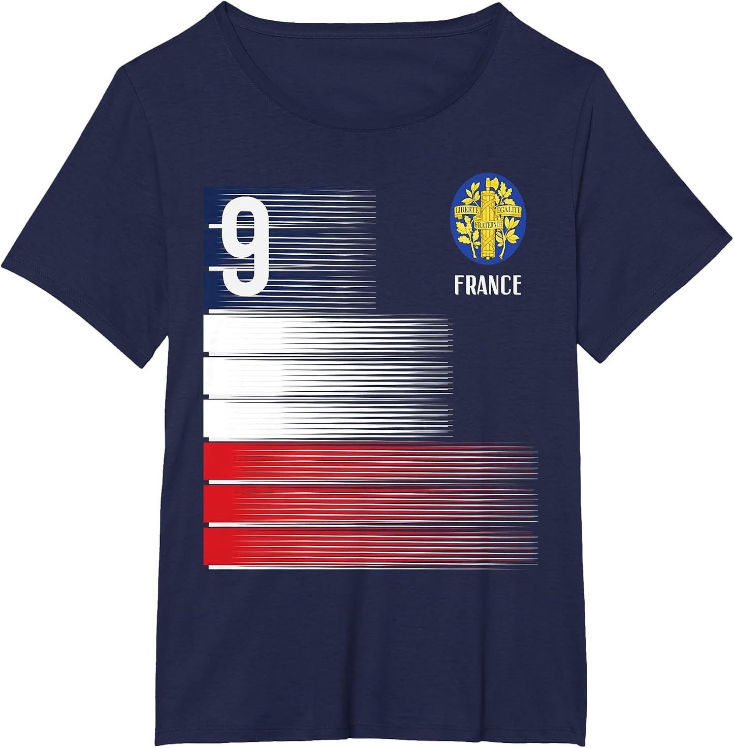 France Flag Number 9 French Soccer Men Women Boys Girls Kids