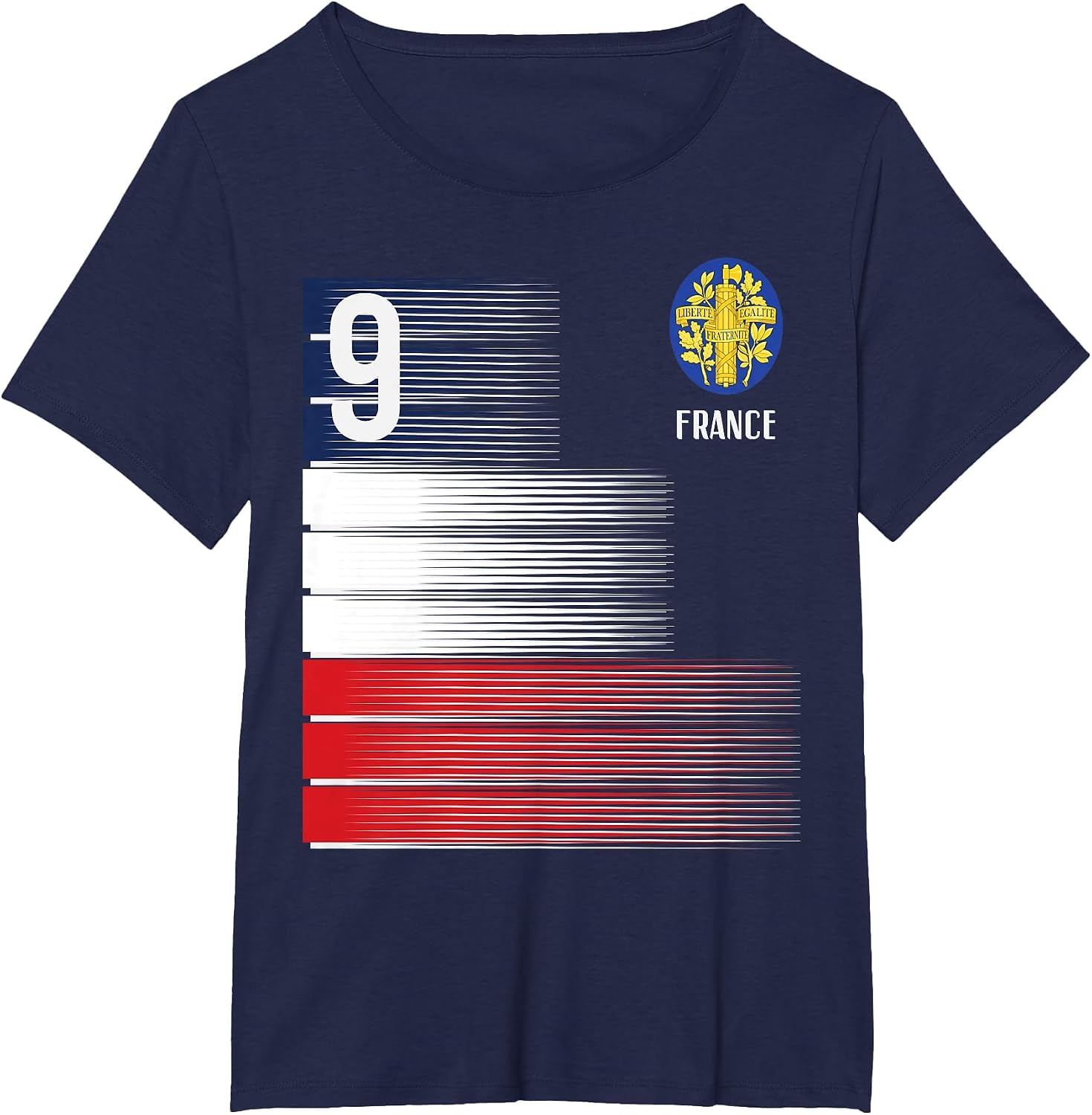 France Flag Number 9 French Soccer Men Women Boys Girls Kids