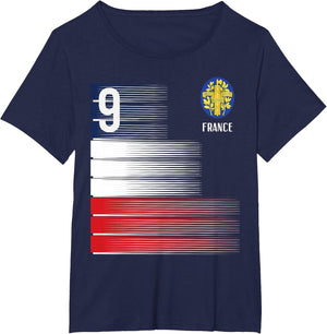 France Flag Number 9 French Soccer Men Women Boys Girls Kids