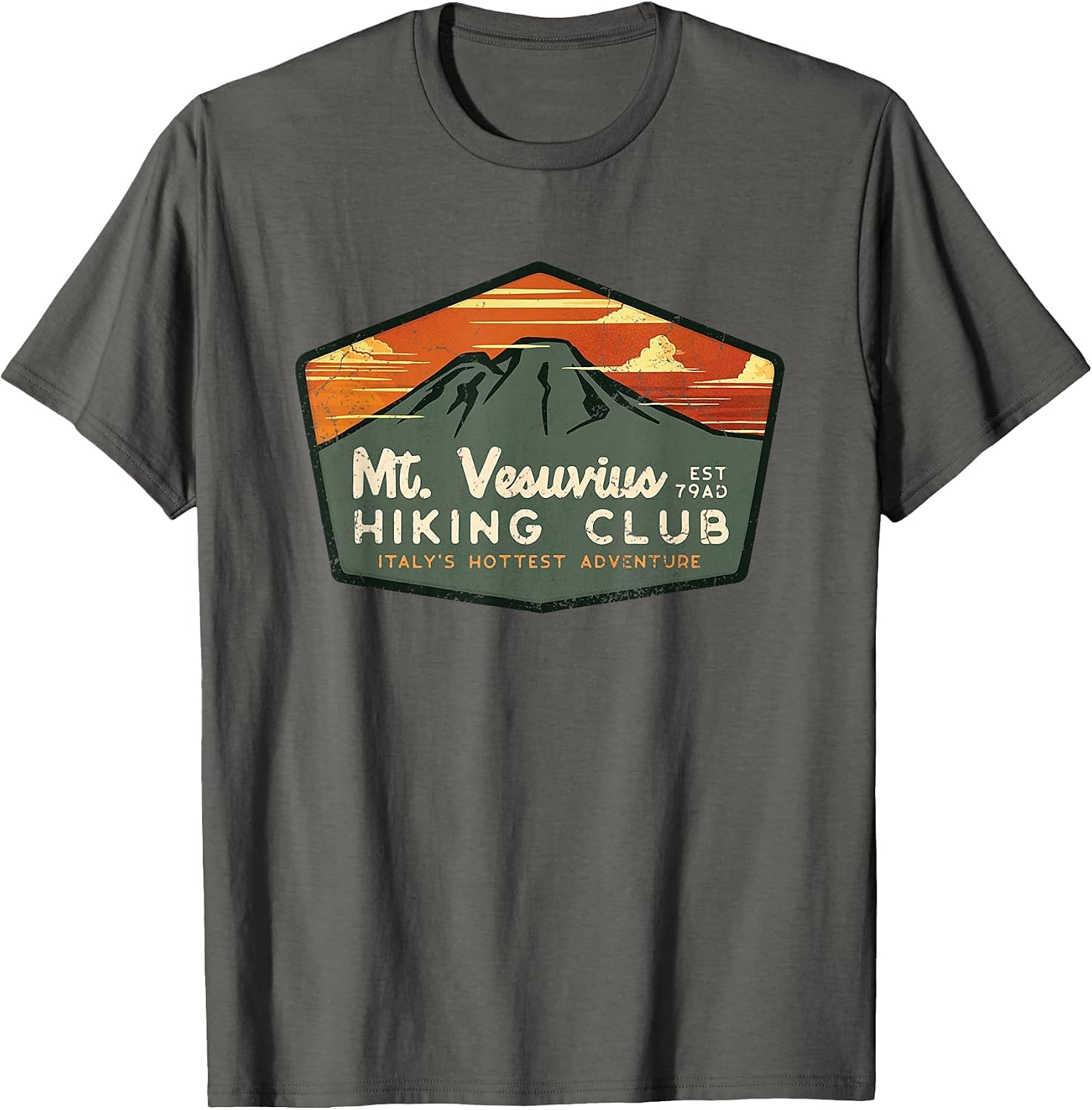 Retro Vesuvius Hiking Tourism for Italy Travel Vintage