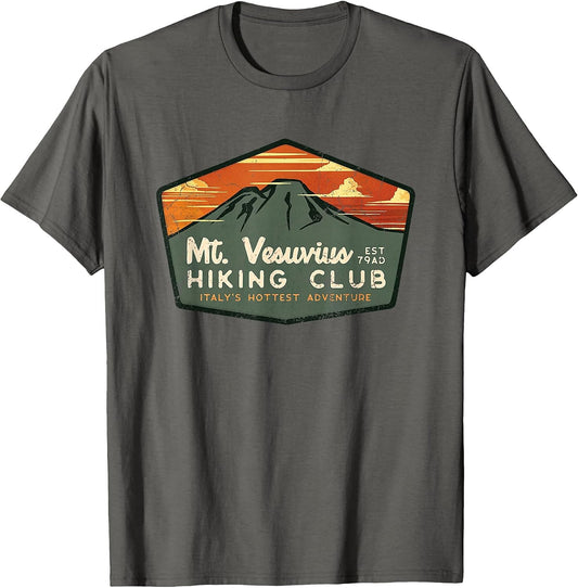Retro Vesuvius Hiking Tourism for Italy Travel Vintage