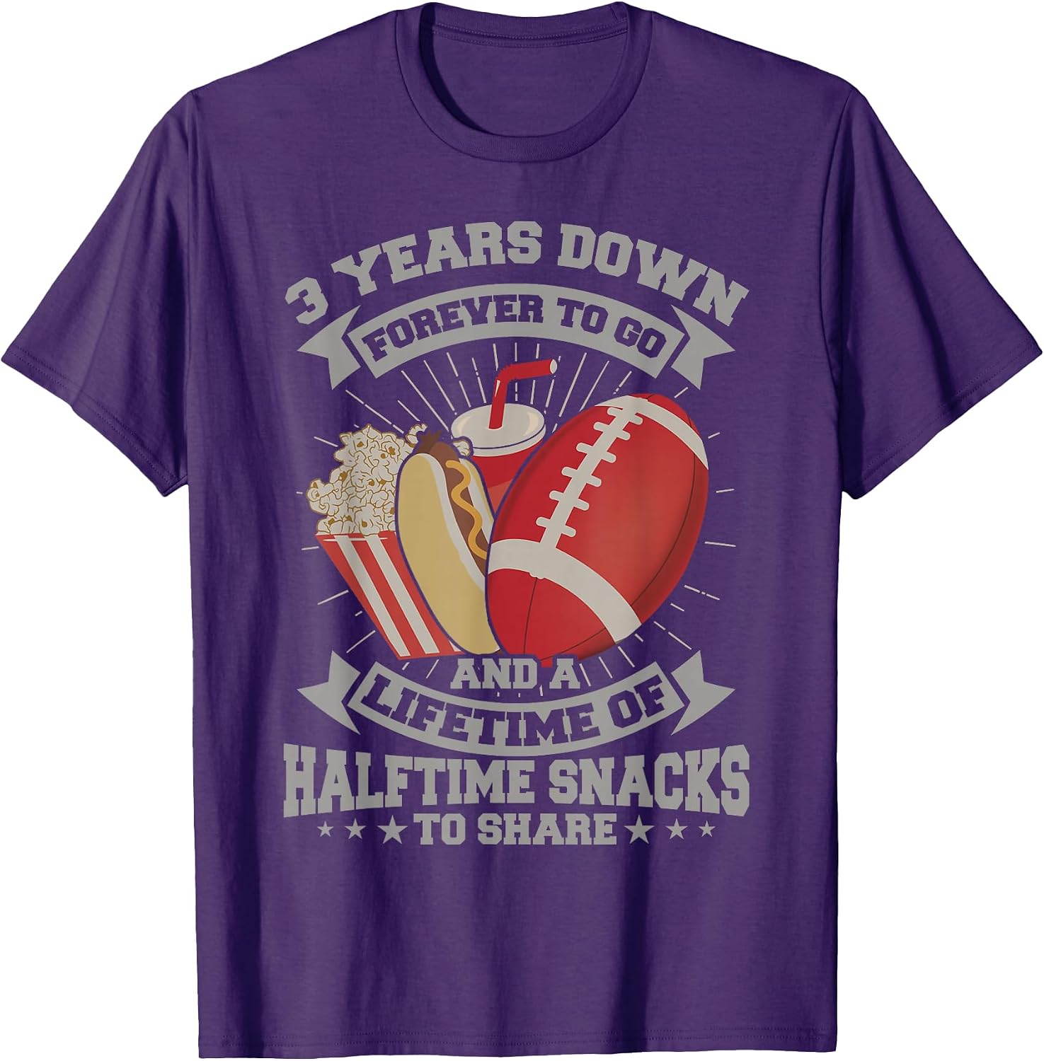 Football Wedding 3 Years Married Couple Halftime Snacks