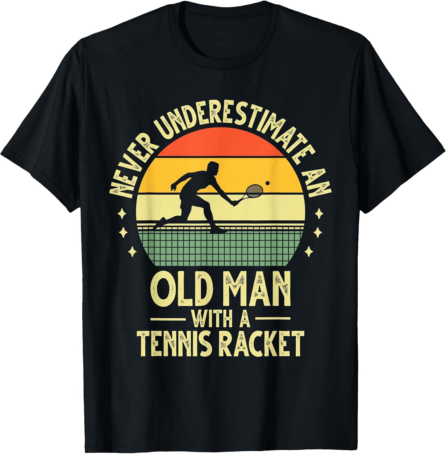 Cool Tennis Art For Grandpa Men Tennis Player Racket Sport