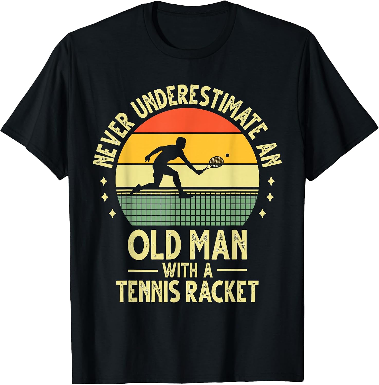 Cool Tennis Art For Grandpa Men Tennis Player Racket Sport