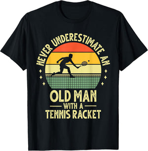 Cool Tennis Art For Grandpa Men Tennis Player Racket Sport