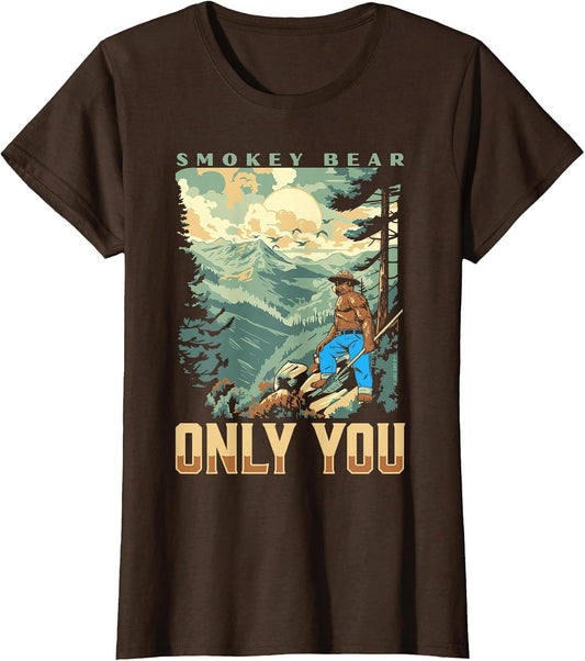 Smokey Bear Only You Vintage WPA Style Mountains Art Scene