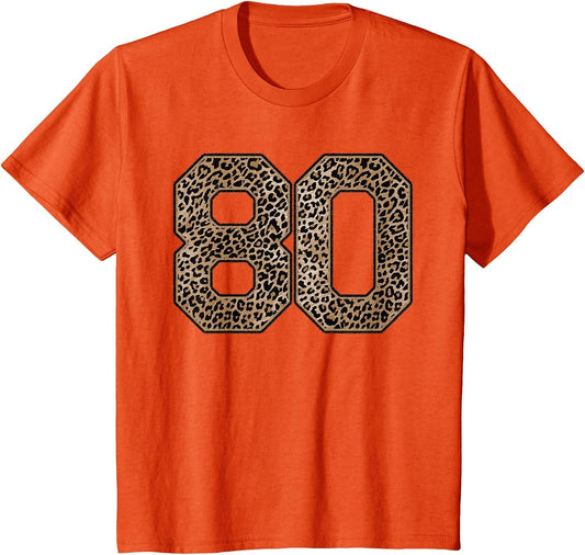 Leopard Number 80 Athlete Sports Jersey Supporter Fanwear