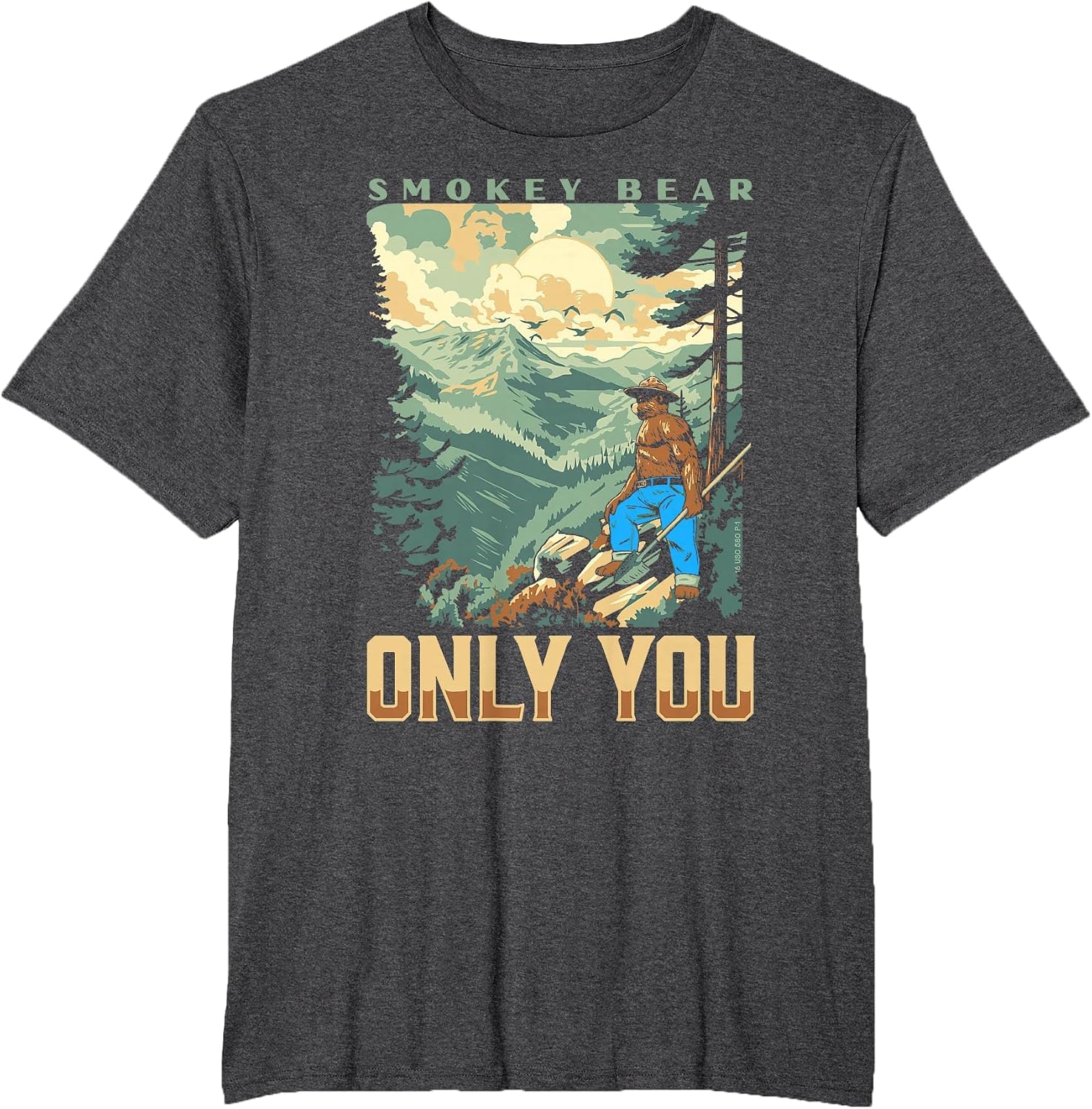 Smokey Bear Only You Vintage WPA Style Mountains Art Scene