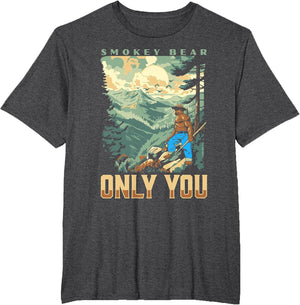 Smokey Bear Only You Vintage WPA Style Mountains Art Scene
