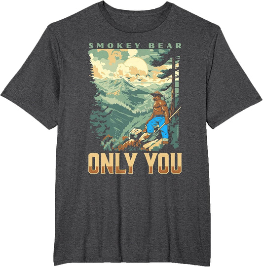 Smokey Bear Only You Vintage WPA Style Mountains Art Scene