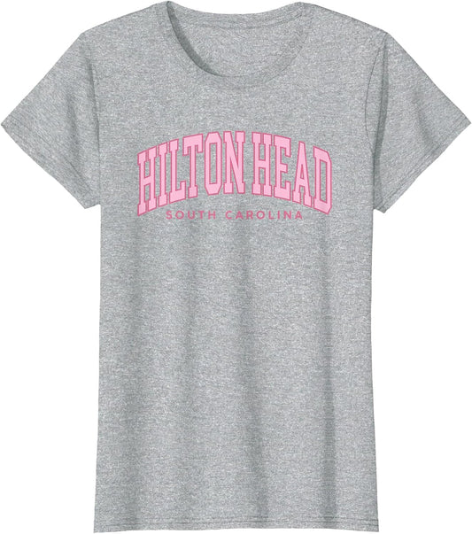 Hilton Head South Carolina Pink Retro Preppy Throwback Girls