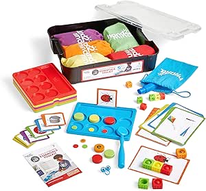 hand2mind Little Minds at Work Science of Reading Essentials Toolkit by Tara West, Decodable Reading Manipulatives, Elkonin Boxes, Letter Sounds, Phonemic Awareness, Preschool Learning (Set of 6)