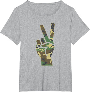 Camo Peace Sign Symbol Camouflage Women Adults