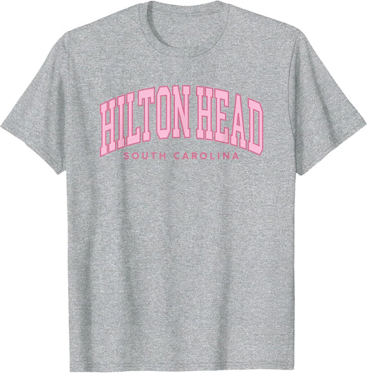 Hilton Head South Carolina Pink Retro Preppy Throwback Girls