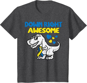 Kids Down Right Awesome Dino Down Syndrome Awareness Boys Kids