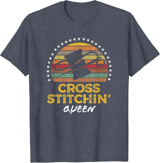 Cute Cross Stitch Queen, Crossstitch Woman Graphic