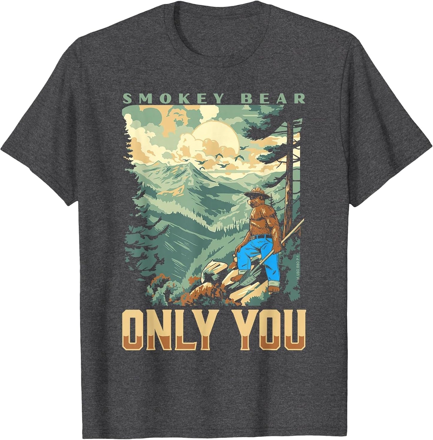 Smokey Bear Only You Vintage WPA Style Mountains Art Scene