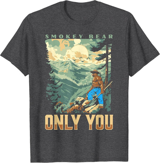 Smokey Bear Only You Vintage WPA Style Mountains Art Scene