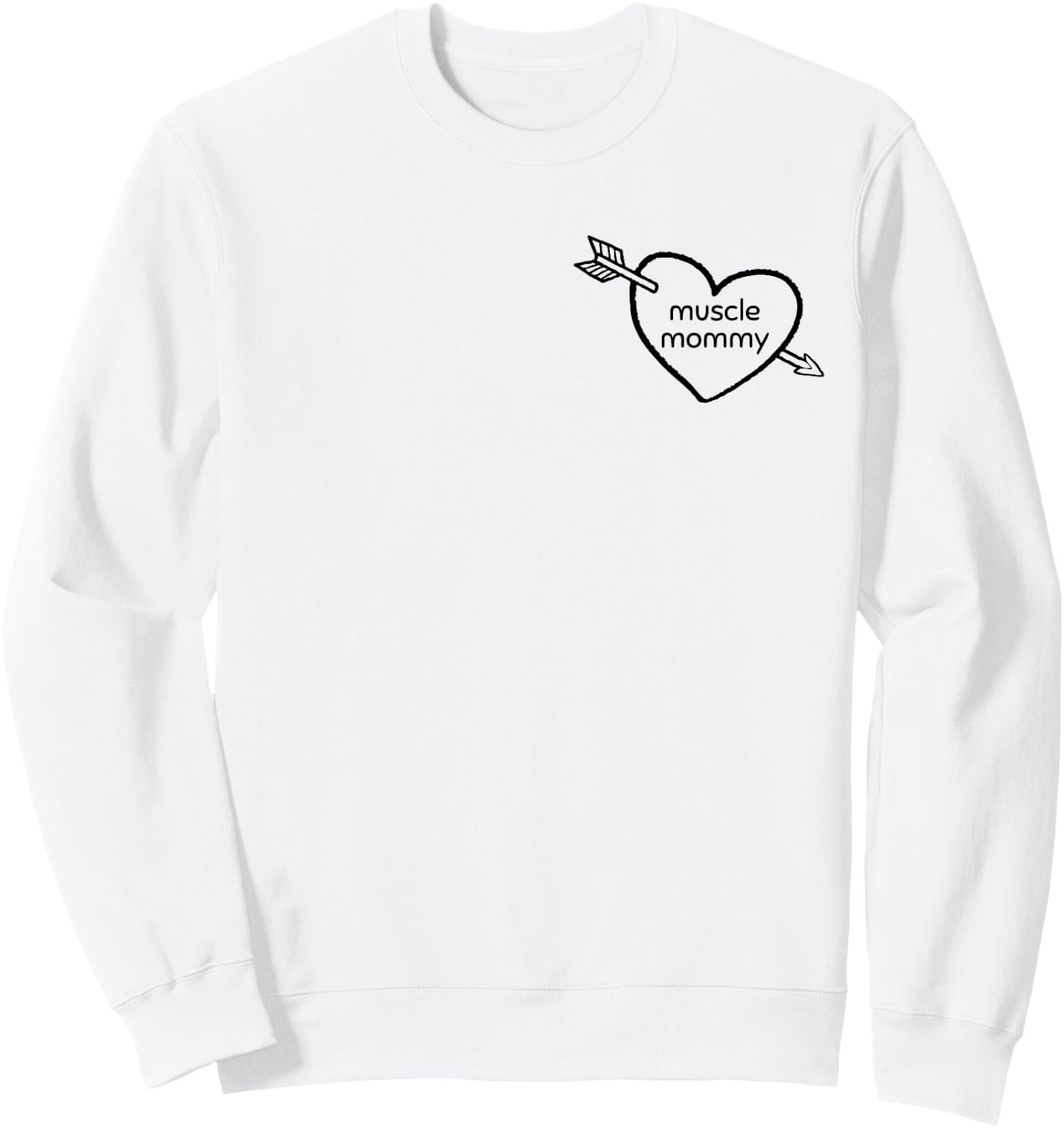 Muscle Mommy Gym Pump Cover Heart Weightlifting Sweatshirt - Sweatshirt | White