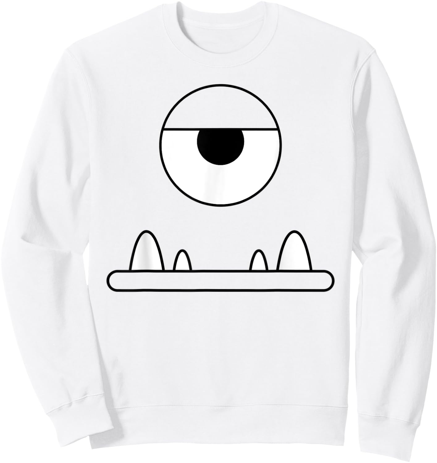 Funny Cute Monster Face One Eyeball Easy Halloween Costume Sweatshirt - Sweatshirt | White