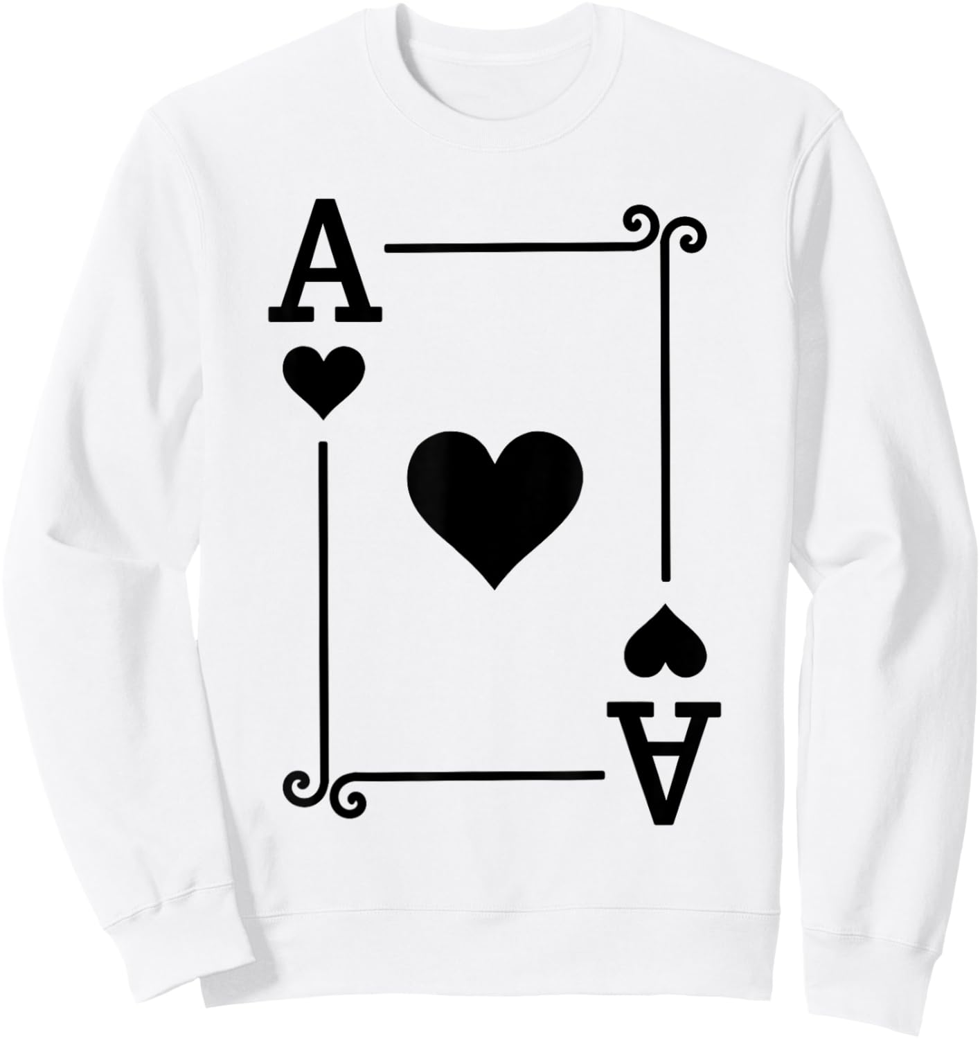 Playing Cards Costume - Ace Hearts Card - Ace Card Sweatshirt - Sweatshirt | White