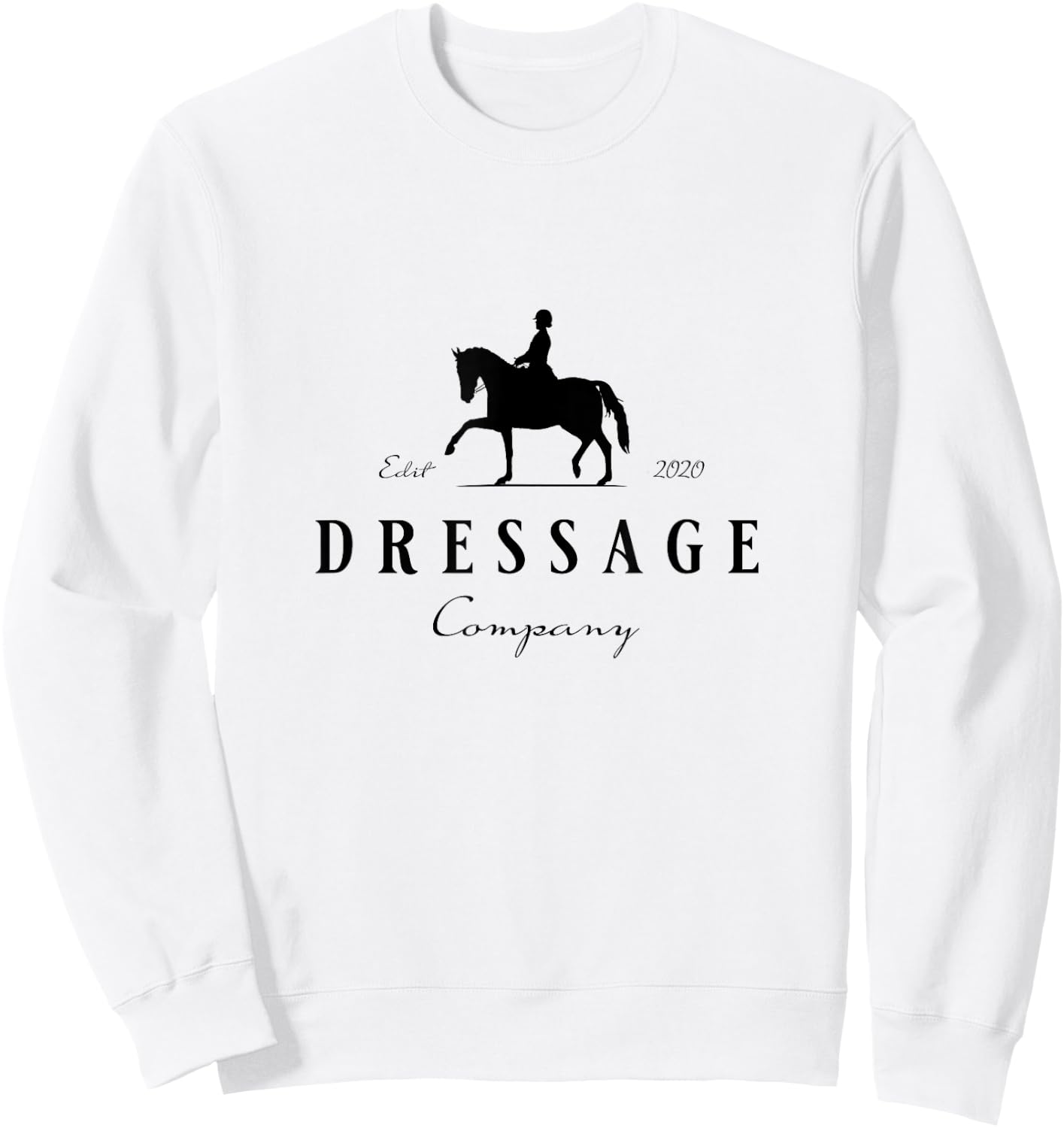 Dressur Pferd mit Dressurreiterin - Dressage Grey Horse Dressage Rider Sweatshirt - Sweatshirt | White