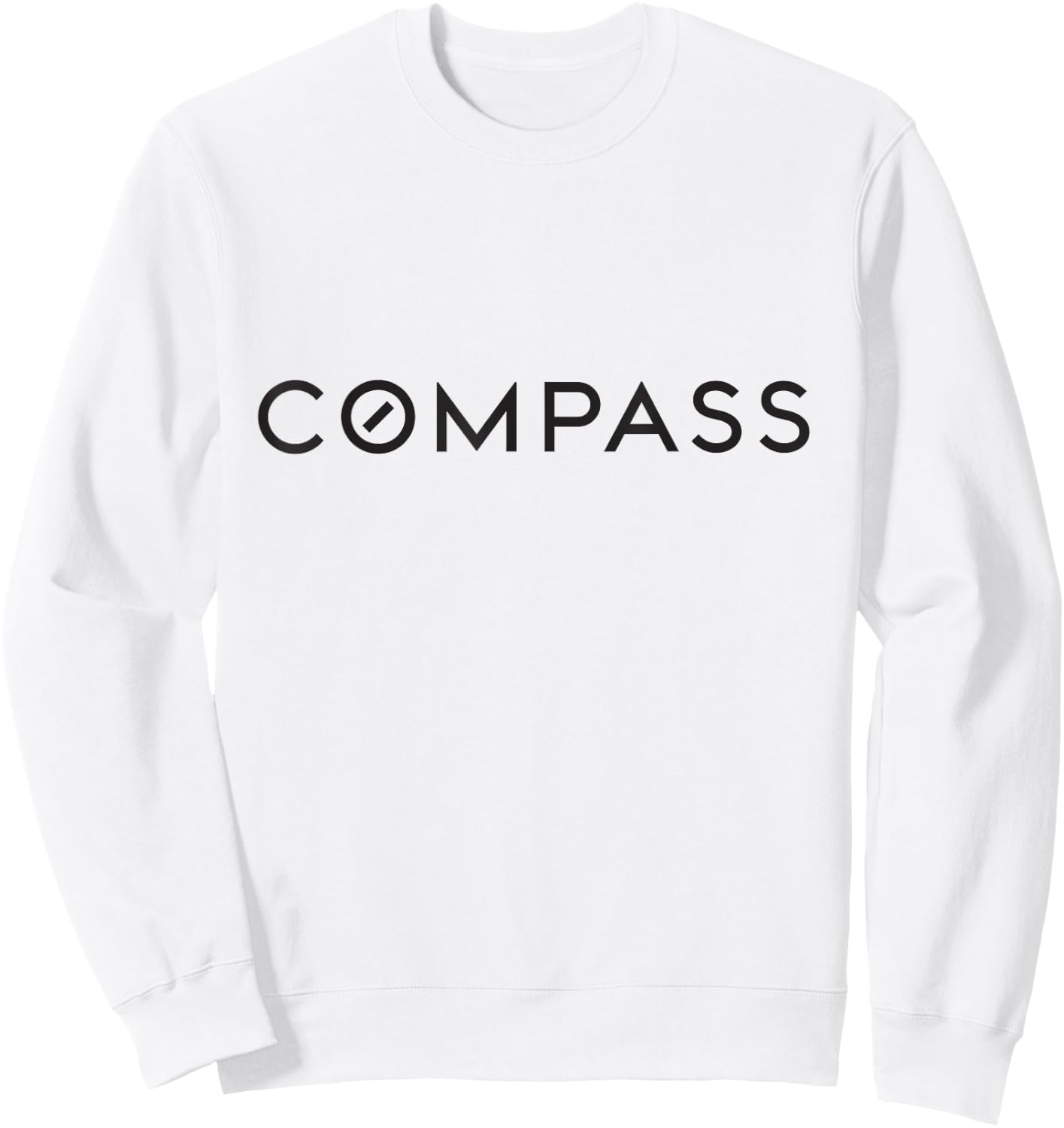 Compass Real Estate - Black Text Logo Sweatshirt - Sweatshirt | White