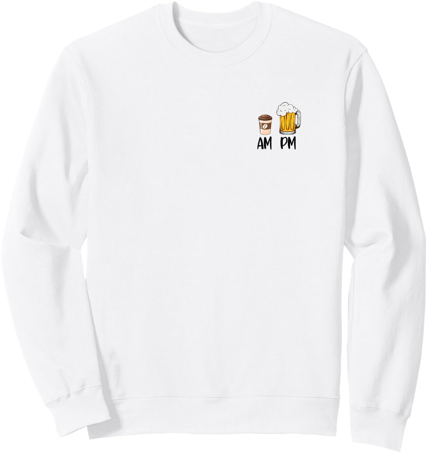 AM Coffee PM Beer Shirt I Beer Lovers Beer Fan Gift Sweatshirt - Sweatshirt | White