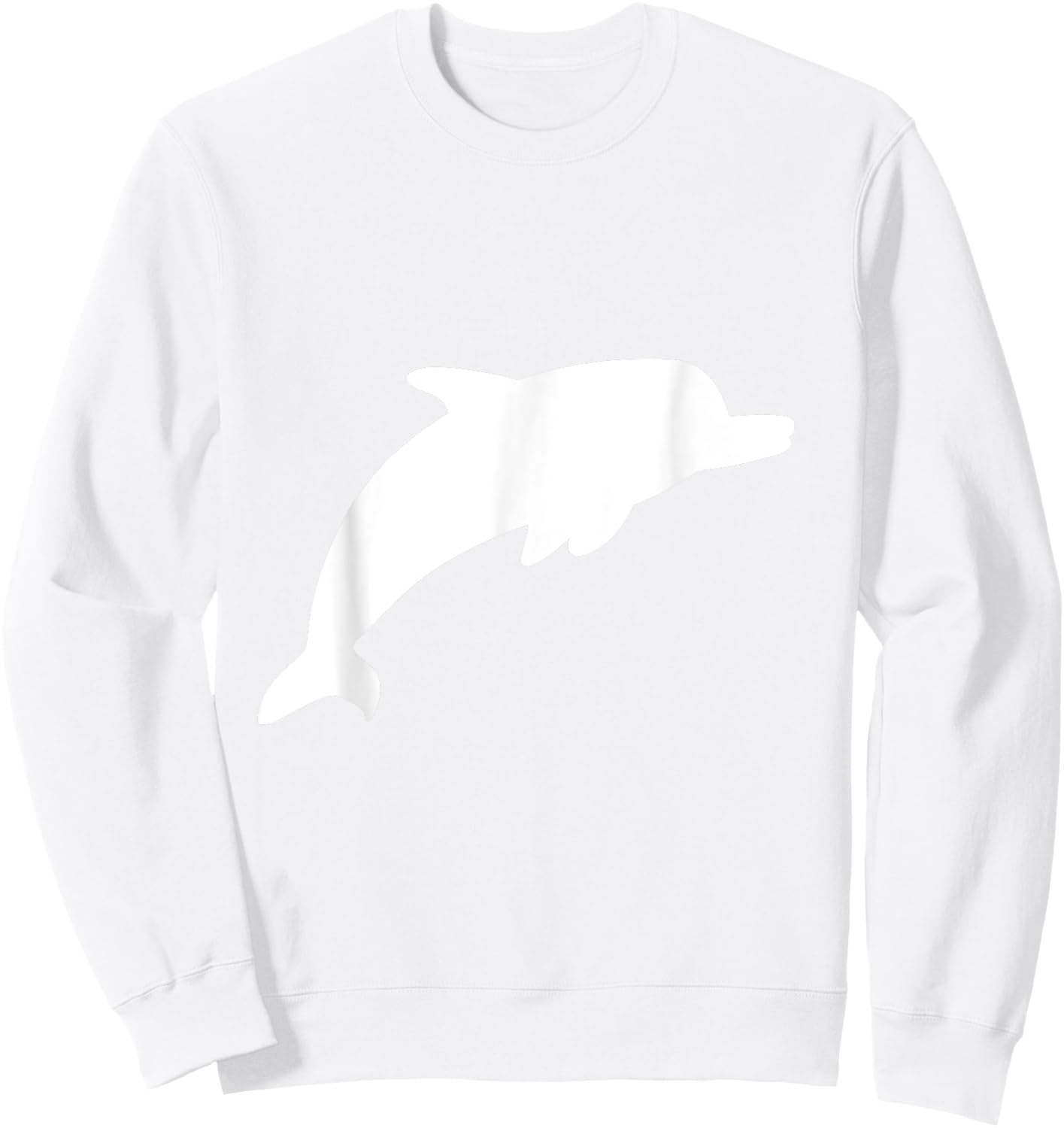 White Dolphin Silhouette Vintage Retro Fashion Zoo Animal Sweatshirt - Sweatshirt | White