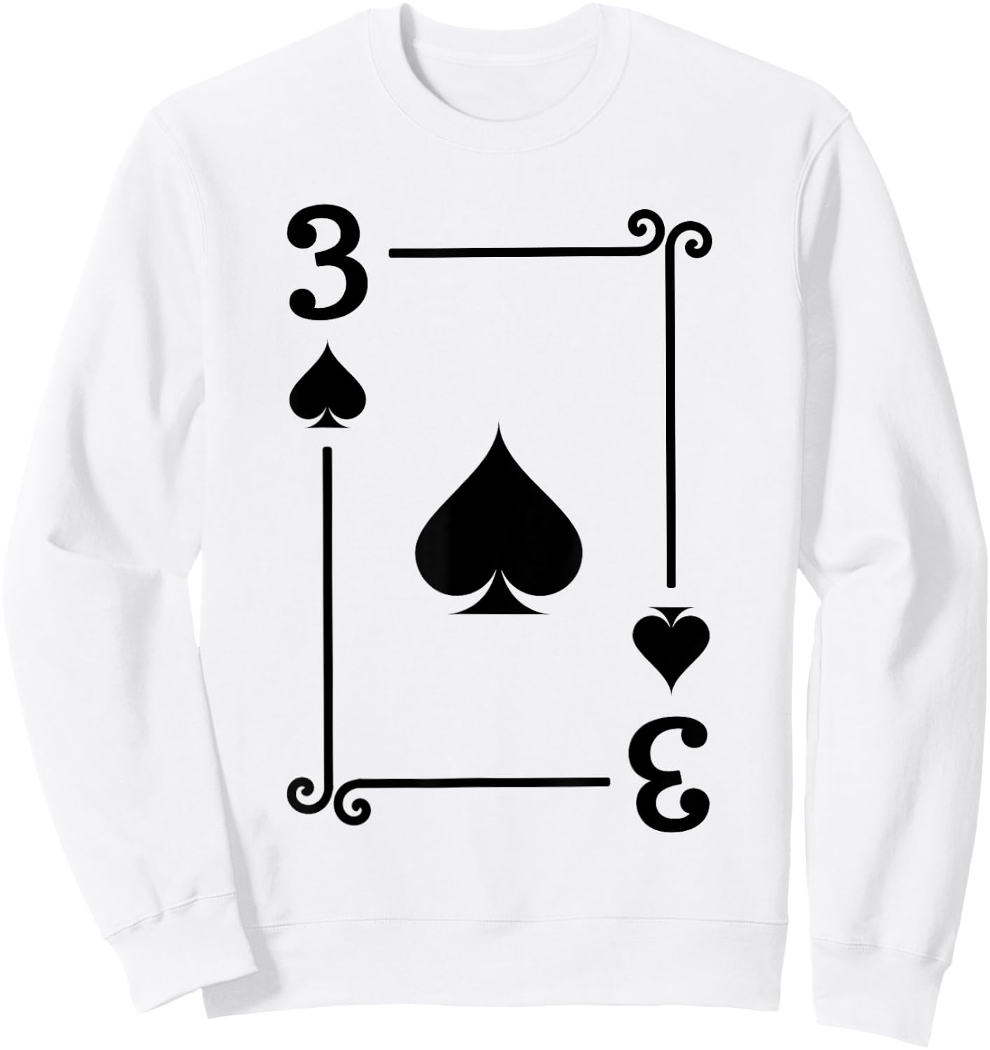 Playing Cards Costume - 3 Spades Card - Three Card Sweatshirt - Sweatshirt | White