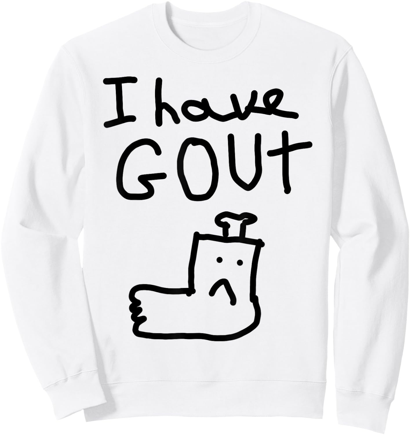 i have gout Gout Awareness Classic Blue Cotton/Polyester -Adults Short Sleeve Sweatshirt - Sweatshirt | White
