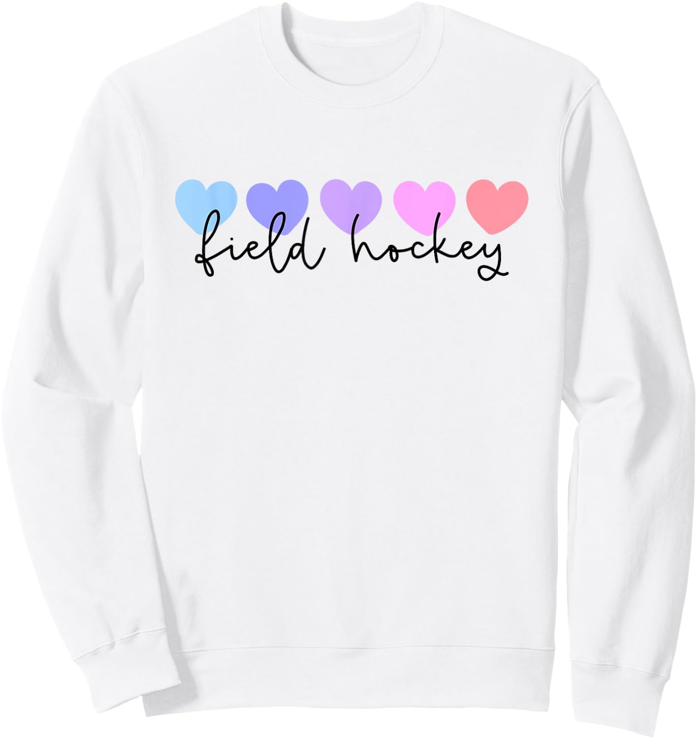 Field Hockey Lover Heart Women or Girls Sweatshirt - Sweatshirt | White