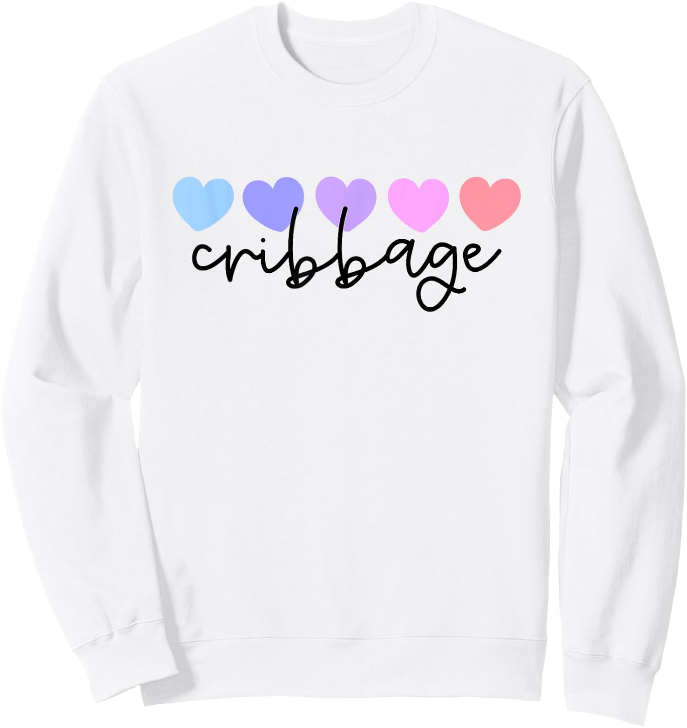 Cribbage Lover Heart Women or Girls Sweatshirt - Sweatshirt | White