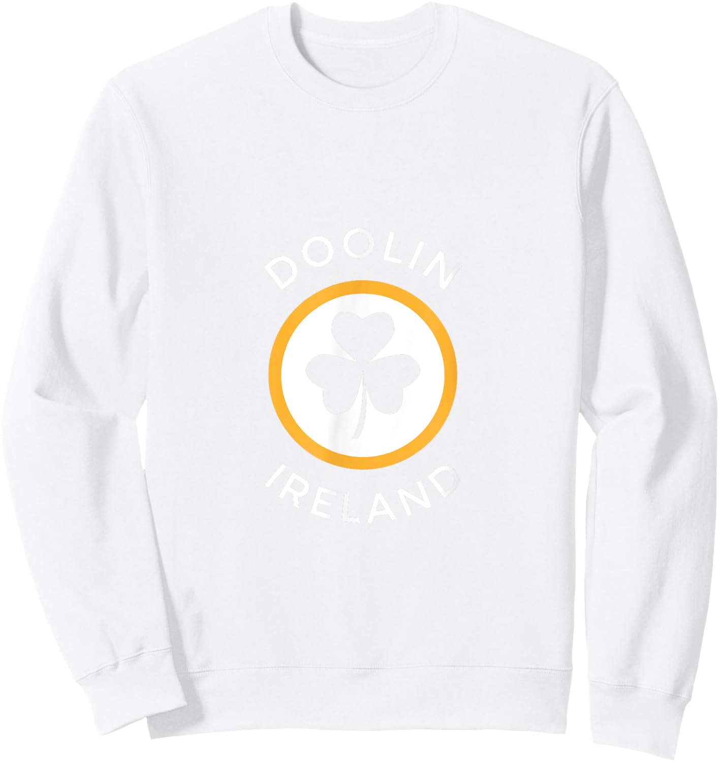 Doolin Clare Shamrock Ireland Souvenir Sweatshirt - Sweatshirt | White