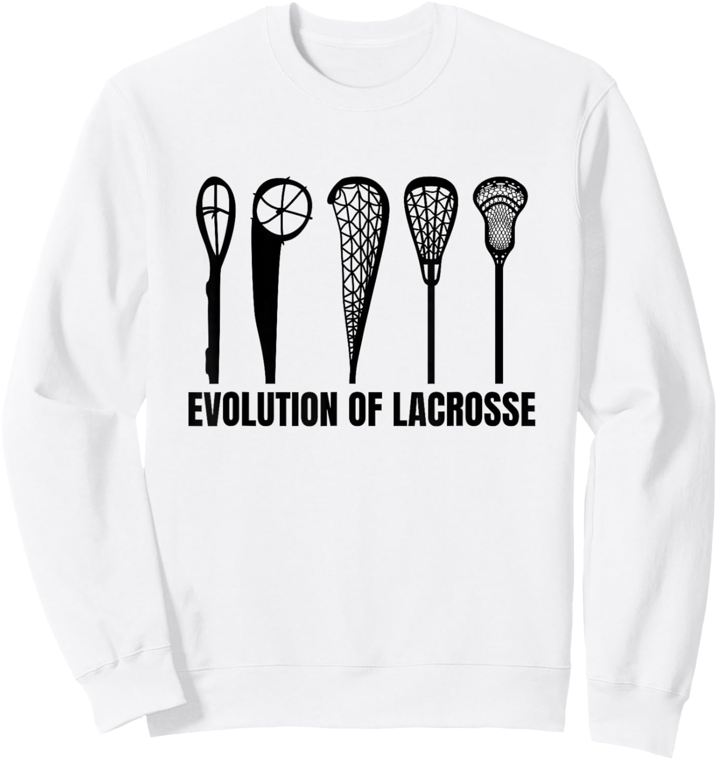 Evolution Of Lacrosse Sticks Lacrosse Lover Intercrosse Sweatshirt - Sweatshirt | White