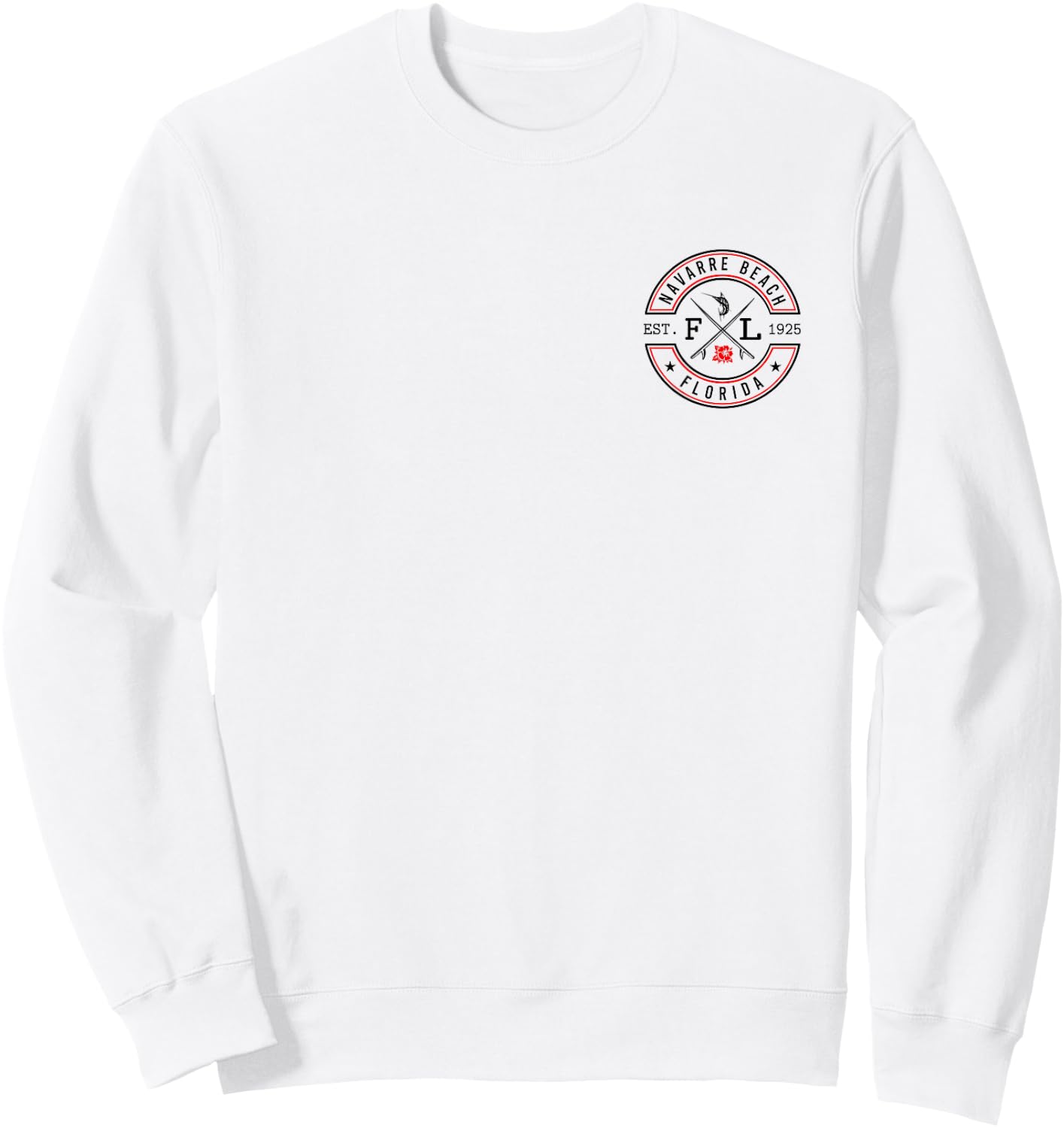 Navarre Beach Florida FL Retro Surfer Beach Front & Back Women Sweatshirt - Sweatshirt | White