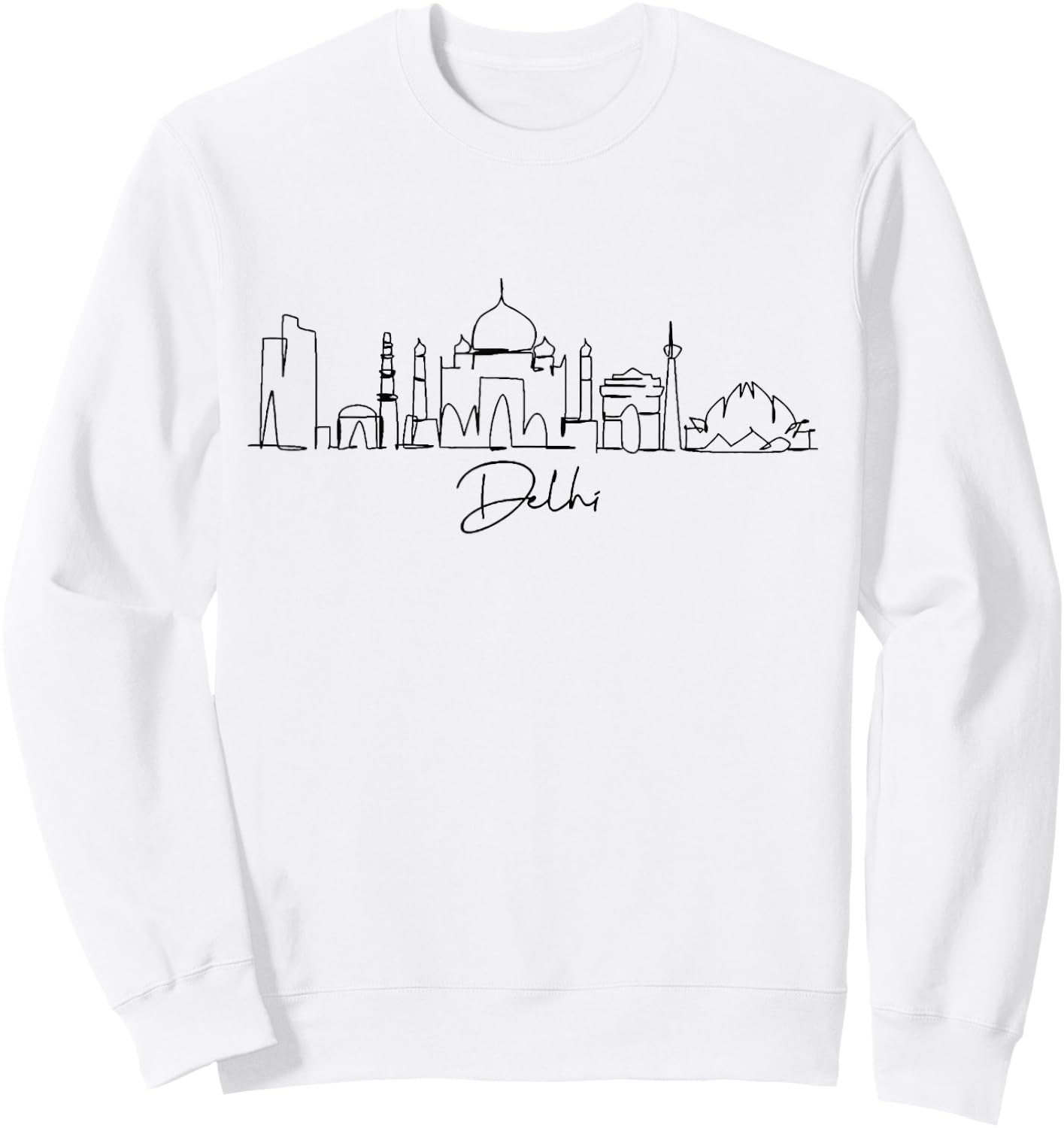 city skyline travel souvenir tourist India New Delhi Sweatshirt - Sweatshirt | White